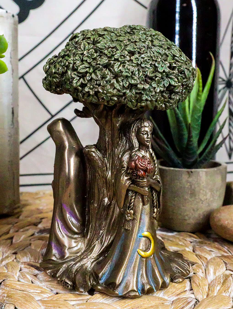 Ebros Celtic Sacred Moon Triple Goddess Mother Maiden Crone Under Tree of Life Statue 5.5" Tall Hecate Brigid Wicca Wiccan Holy Trinity Decor Sculpture Decorative Figurine Cosmic Celestial Gods Home & Garden > Decor > Seasonal & Holiday Decorations Ebros Gift Default Title  