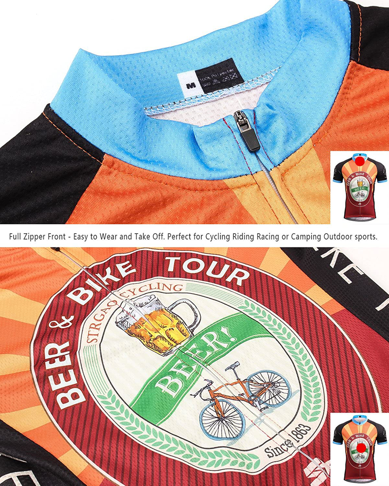 MR Strgao Men's Cycling Jersey Bike Short Sleeve Shirt Sporting Goods > Outdoor Recreation > Cycling > Cycling Apparel & Accessories Mengliya   