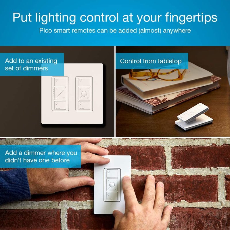 Lutron Caseta Wireless Smart Lighting Dimmer Switch and Remote Kit for Wall & Ceiling Lights, P-PKG1W-WH, White