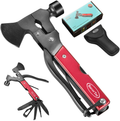 Rovertac Camping Accessories Multitool Hatchet Survival Gear Christmas Gifts for Men Dad Husband 14 in 1 Multi Tool Axe Hammer Knife Saw Screwdrivers Pliers Bottle Opener Durable Sheath Sporting Goods > Outdoor Recreation > Camping & Hiking > Camping Tools RoverTac Red  