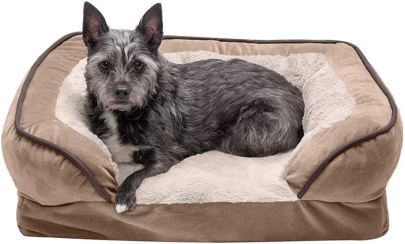 Furhaven Orthopedic, Cooling Gel, and Memory Foam Pet Beds for Small, Medium, and Large Dogs and Cats - Luxe Perfect Comfort Sofa Dog Bed, Performance Linen Sofa Dog Bed, and More Animals & Pet Supplies > Pet Supplies > Dog Supplies > Dog Beds Furhaven Velvet Waves Brownstone Sofa Bed (Egg Crate Orthopedic Foam) Small (Pack of 1)