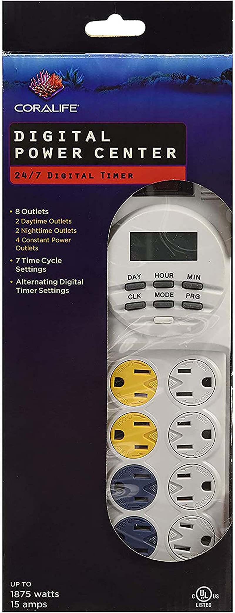 Coralife Digital Power Center 24/7 Digital Timer, Up to 1875 amps Home & Garden > Lighting Accessories > Lighting Timers Coralife   