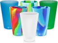 Silipint Silicone Pint Glass. Unbreakable, Reusable, Durable, and Guaranteed for Life. Shatterproof 16 Ounce Silicone Cups for Parties, Sports and Outdoors (2-Pack, Arctic Sky & Hippy Hop) Home & Garden > Kitchen & Dining > Tableware > Drinkware Silipint Tie-Dye & Solid Variety 6-Pack 