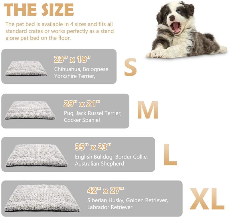 MIXJOY Dog Bed Kennel Pad Washable Anti-Slip Crate Mat for Dogs and Cats