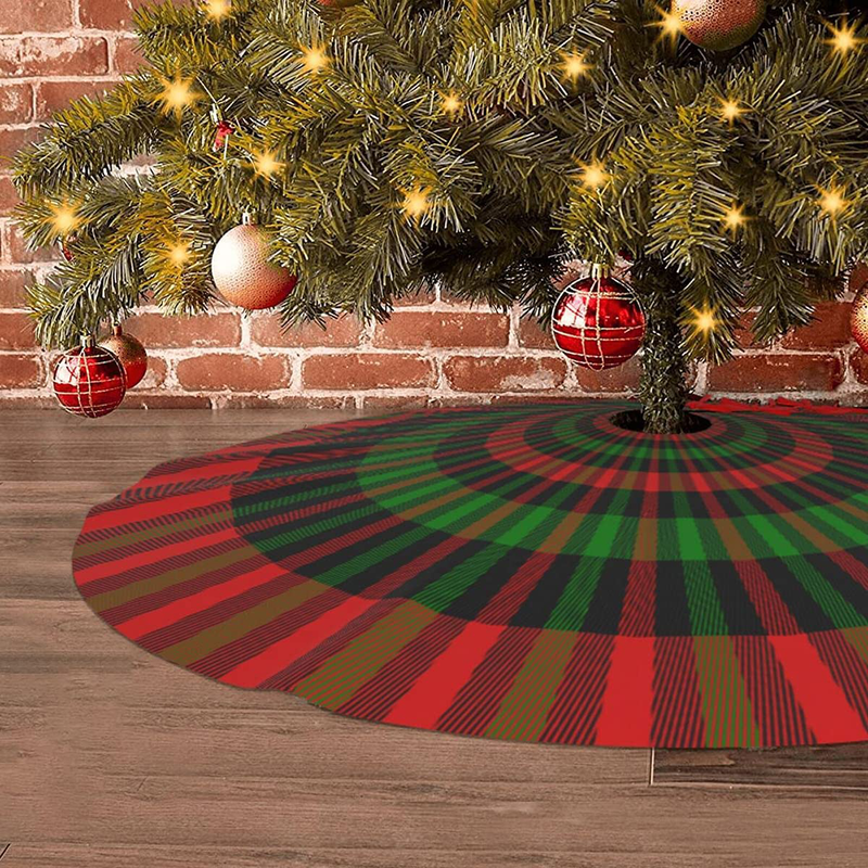 Christmas Tree Country Skirt Xmas Tree Skirts Floor Door Mat Rug for Christmas Holiday Party Decorations (red, 48") Home & Garden > Decor > Seasonal & Holiday Decorations > Christmas Tree Skirts EFINLUKY Buffalo 48" 
