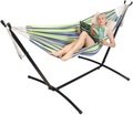 Kanchimi Hammock with Stand,Max Load 450lbs,Portable Double Hammock for para Patio,Indoor Outdoor Hammock with Stand 2 Person Heavy Duty,Premium Carrying Case Included（Bluegreen） Home & Garden > Lawn & Garden > Outdoor Living > Hammocks Kanchimi Bluegreen  