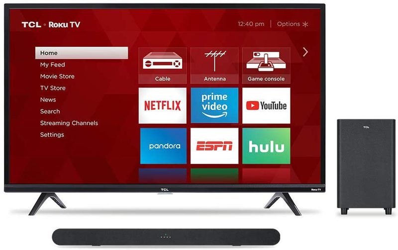TCL 32-inch 1080p Roku Smart LED TV - 32S327, 2019 Model Electronics > Video > Televisions TCL TV with Alto 6+ Sound Bar 49-Inch 