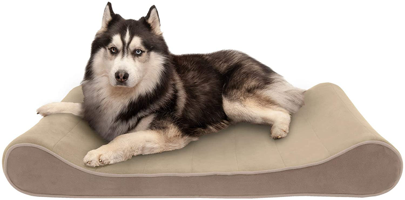 Furhaven Orthopedic, Cooling Gel, and Memory Foam Pet Beds for Small, Medium, and Large Dogs - Ergonomic Contour Luxe Lounger Dog Bed Mattress and More Animals & Pet Supplies > Pet Supplies > Dog Supplies > Dog Beds Furhaven Pet Products, Inc Microvelvet Clay Contour Bed (Cooling Gel Foam) Jumbo (Pack of 1)