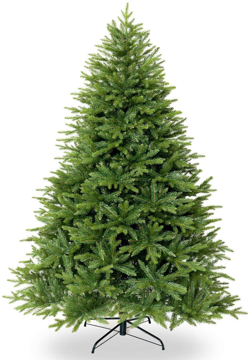 Togake Artificial Christmas Tree 5ft/6ft/7ft Hinged Unlit Full PE and PVC Tree w/830/1324/1888 Branch Tips-Foldable Metal Stand-Easy Assembly-Fat Xmas Tree for Holiday Outdoor and Indoor Decor-Green Home & Garden > Decor > Seasonal & Holiday Decorations > Christmas Tree Stands Togake 6FT  