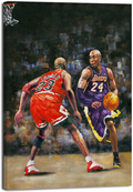 HONGRUIFAN Kobe Bryant Canvas Wall Art Painting Pictures - NBA Basketball Lakers Canvas Print with Framed artwork Poster 8x12 inch for Wall Hanging Home & Garden > Decor > Artwork > Posters, Prints, & Visual Artwork HONGRUIFAN Red and blue 12x16 inch 