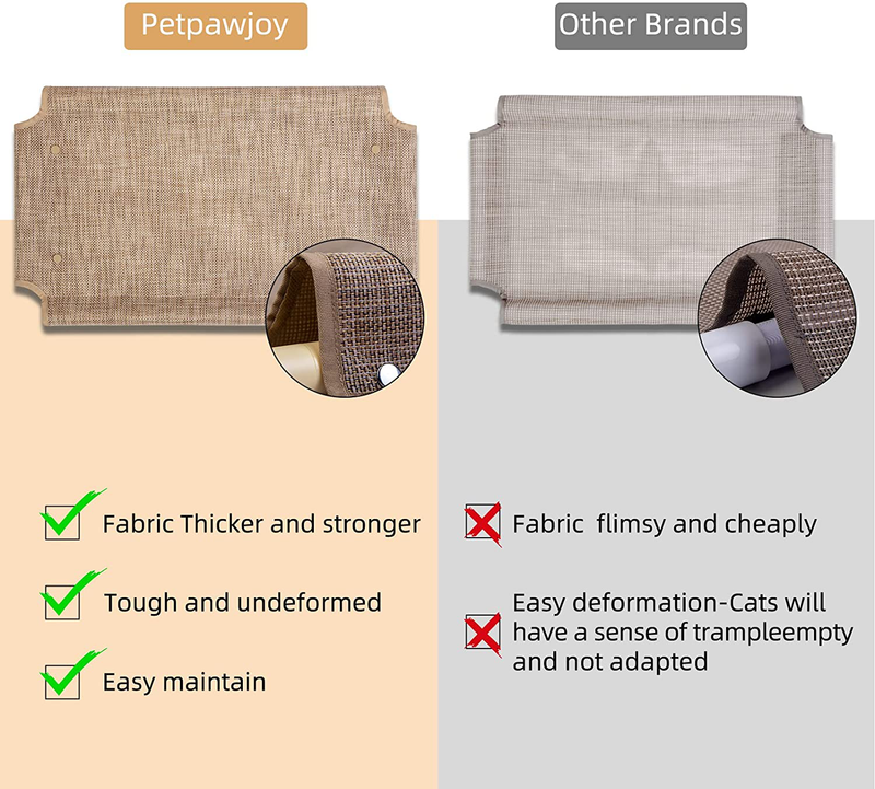 PETPAWJOY Cat Window Perch, Strong Suction Cups Easy Clean Safety Cat Hammock Window Seat for Large Fat Cat or Double Cats (Up to 50Lbs)