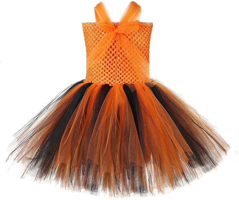 Luckygal Girls Tiger Costume Halloween Tutu Dresses Animal Outfits Party Clothes with Ears Headband Bowtie Tail Apparel & Accessories > Costumes & Accessories > Costumes LUCKYGAL   