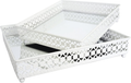 Mirrored Tray, Perfume Tray, Square Metal Ornate Tray, Vanity Jewelry Tray, Serving Tray, Decorative Tray (Set of 1, 8.25", Metal Gun) Home & Garden > Decor > Decorative Trays Tricune White Set of 2, 10.25" and 8.25" 