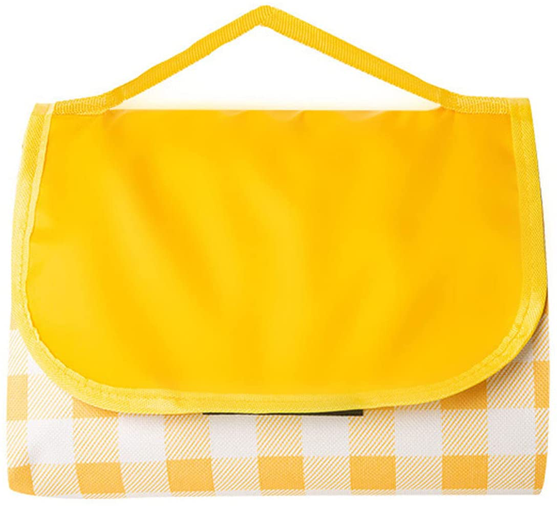 JXJH 80"× 80" Extra Large Outdoor Picnic Blanket,Waterproof and Sand-Proof,Machine Washable Portable Picnic Blanket for Camping,Grass,Beach(Yellow and White). Home & Garden > Lawn & Garden > Outdoor Living > Outdoor Blankets > Picnic Blankets JXJH Yellow and White  