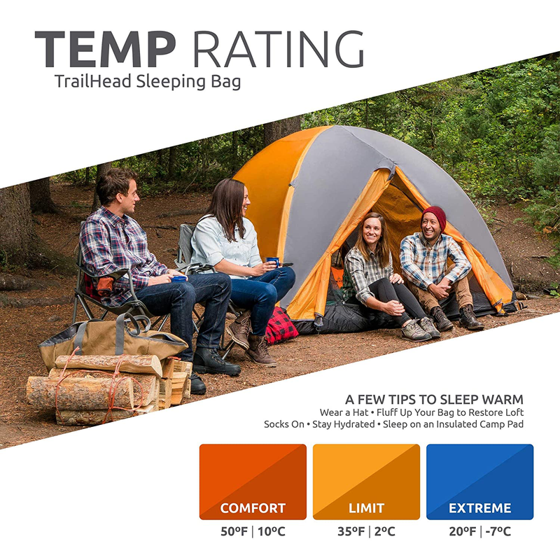 TETON Sports Trailhead Sleeping Bag for Adults; Lightweight Camping, Hiking Sporting Goods > Outdoor Recreation > Camping & Hiking > Sleeping Bags TETON Sports   