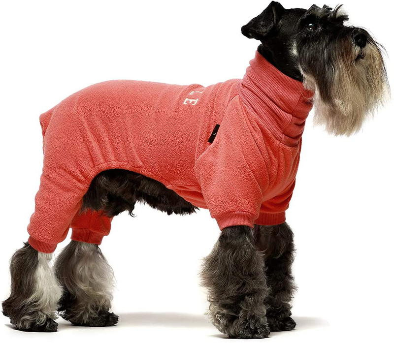 Fitwarm Embroidery Dog Clothes Turtleneck Thermal Fleece Puppy Pajamas Doggie Outfits Cat Onesies Jumpsuits Animals & Pet Supplies > Pet Supplies > Dog Supplies > Dog Apparel Fitwarm Coral XXL 