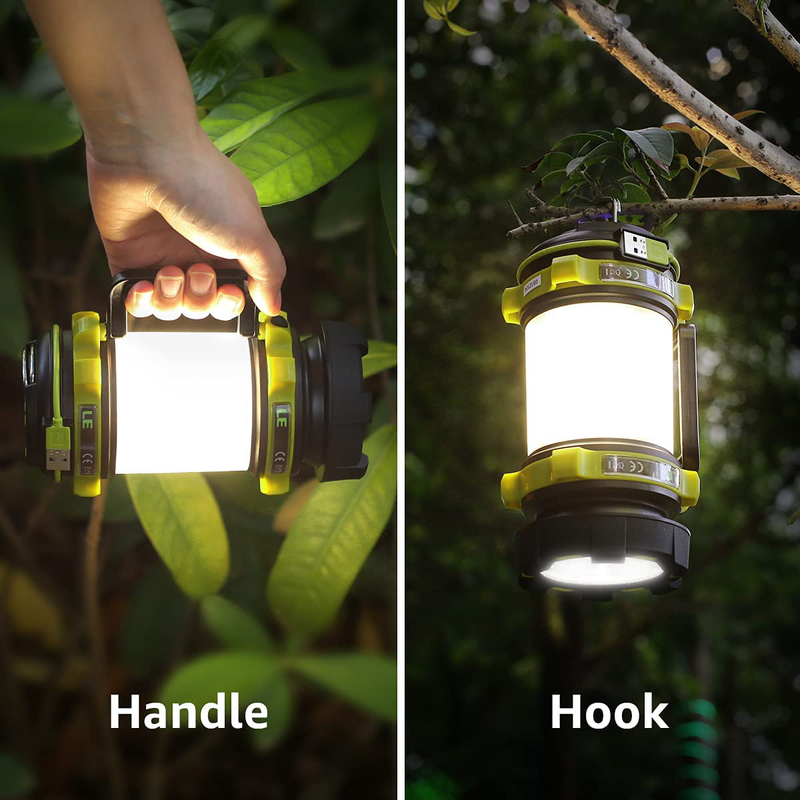 LE LED Camping Lantern Rechargeable, Brightest Flashlight with 500LM, 6 Light Modes, 2600Mah Power Bank, IPX4 Waterproof, Perfect for Hurricane Emergency, Outdoor, Hiking and Home, USB Cable Included Sporting Goods > Outdoor Recreation > Camping & Hiking > Tent Accessories Lighting EVER   