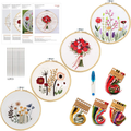 Embroidery Kit for Beginners,4 Pack Cross Stitch Kits, 2 Wooden Embroidery Hoops,1 Scissors,Needles and Color Threads,Needlepoint Kit for Adult (Cactus Plant) Arts & Entertainment > Hobbies & Creative Arts > Arts & Crafts > Art & Crafting Tools > Craft Measuring & Marking Tools > Stitch Markers & Counters Uoueze bouquet  