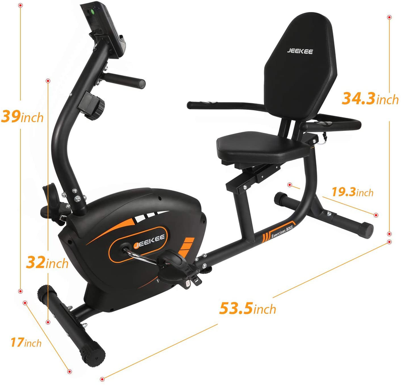 JEEKEE Recumbent Exercise Bike for Adults Seniors - Indoor Magnetic Cycling Fitness Equipment for Home Workout  JEEKEE   