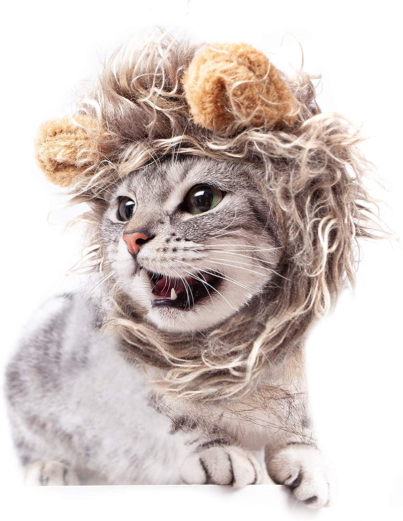 GALOPAR Cat Apparel, Halloween Pet Costume Dog Cat Costume Lion Mane Wig for Cats and Small Dogs, Party, Photo Shoots, Entertainment, Cosplay Animals & Pet Supplies > Pet Supplies > Cat Supplies > Cat Apparel GALOPAR Cat-Light Brown 01  