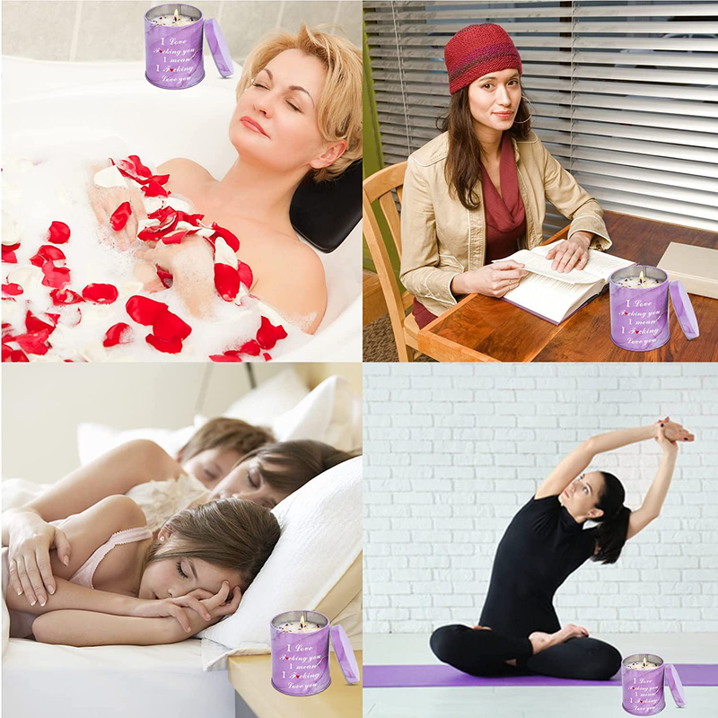 Scented Candles Valentines Day Funny Gifts for Her Him Women Wife Husband Girlfriend Boyfriend Unique Gift Ideas,Portable Tin Jar Aromatherapy Soy Candles for Bath Yoga Home 8Oz Lavender Home & Garden > Decor > Seasonal & Holiday Decorations Lapogy   