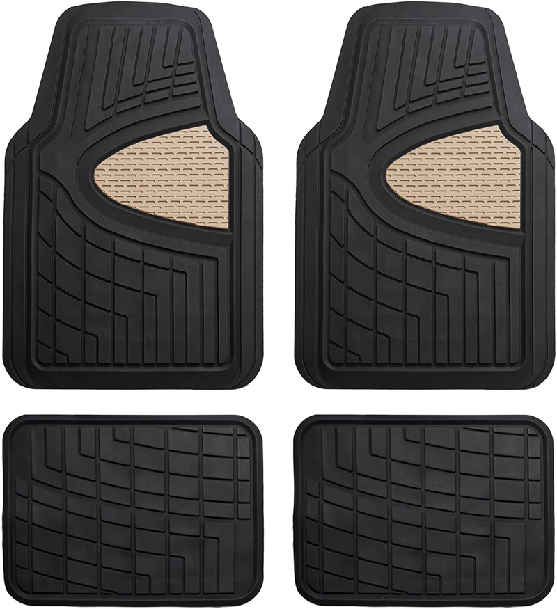 FH Group Beige F11311BEIGE Rubber Floor Mat(Heavy Duty Tall Channel, Full Set Trim to Fit) Vehicles & Parts > Vehicle Parts & Accessories > Motor Vehicle Parts > Motor Vehicle Seating FH Group Beige  
