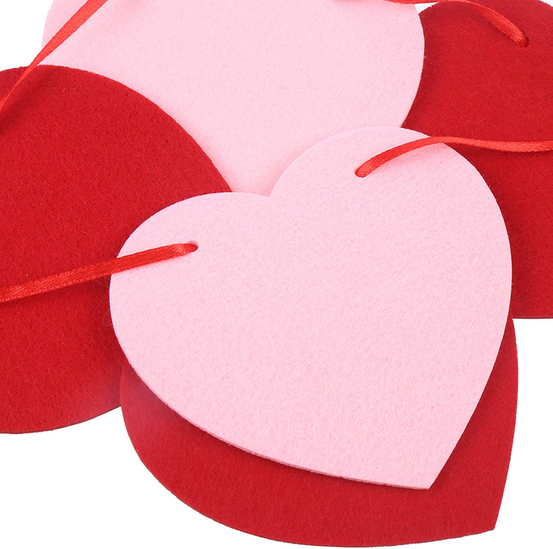 DIYASY Heart Garland Valentines Decor,Red and Pink Felt Banner Hanging Garland for Valentines Day and Wedding Decoration Arts & Entertainment > Party & Celebration > Party Supplies DIYASY   