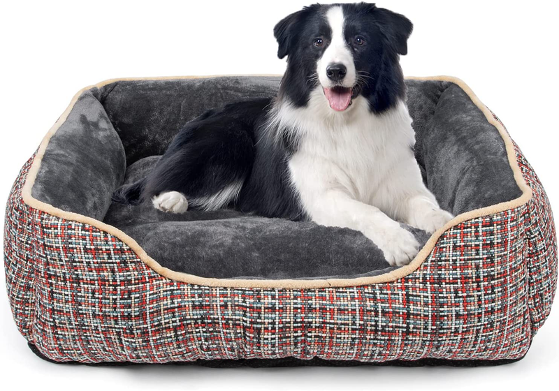JOEJOY Dog Bed for Medium Dogs, Rectangle Washable Dog Beds, Orthopedic Sleeping Dog Sofa Bed, 20/25/30/35 Inch Soft Puppy Bed for Large Medium Small Dogs Non-Slip Bottom
