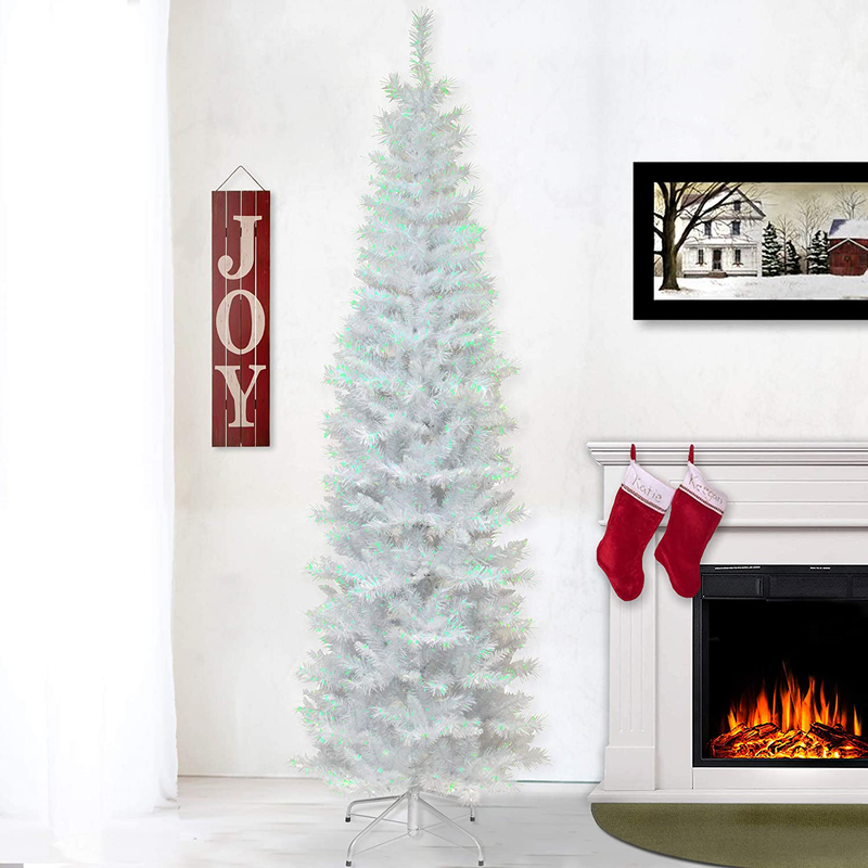 National Tree Company Artificial Christmas Tree | Includes Stand | White Iridescent Tinsel - 6 ft Home & Garden > Decor > Seasonal & Holiday Decorations > Christmas Tree Stands National Tree Company   