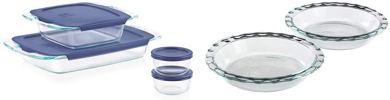 Pyrex Grab Glass Bakeware and Food Storage Set, 8-Piece, Clear Home & Garden > Kitchen & Dining > Cookware & Bakeware Pyrex Set + Pie Plate 8-Piece 