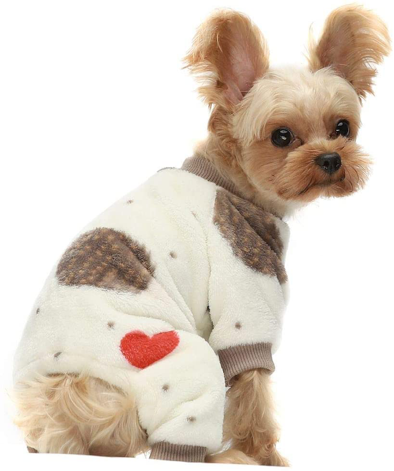 Fitwarm Thermal Pet Winter Clothes for Dog Pajamas Cat Onesies Jumpsuits Puppy Outfits Thick Velvet Animals & Pet Supplies > Pet Supplies > Dog Supplies > Dog Apparel Fitwarm Cream White Medium 