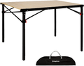 Kingcamp Roll up Aluminum Folding Table Compact Camping Foldable Camp Tables for Travel, Picnic, Party, Barbecue, Outdoor and Indoor, 2-4 Person Sporting Goods > Outdoor Recreation > Camping & Hiking > Camp Furniture KingCamp Woodgrain 42.1" X 27.6" X 27.6" 4-6person  