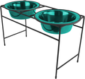Platinum Pets Modern Double Diner Feeder with Stainless Steel Dog Bowl, Large Animals & Pet Supplies > Pet Supplies > Cat Supplies Platinum Pets Caribbean Teal Large (Pack of 1) 