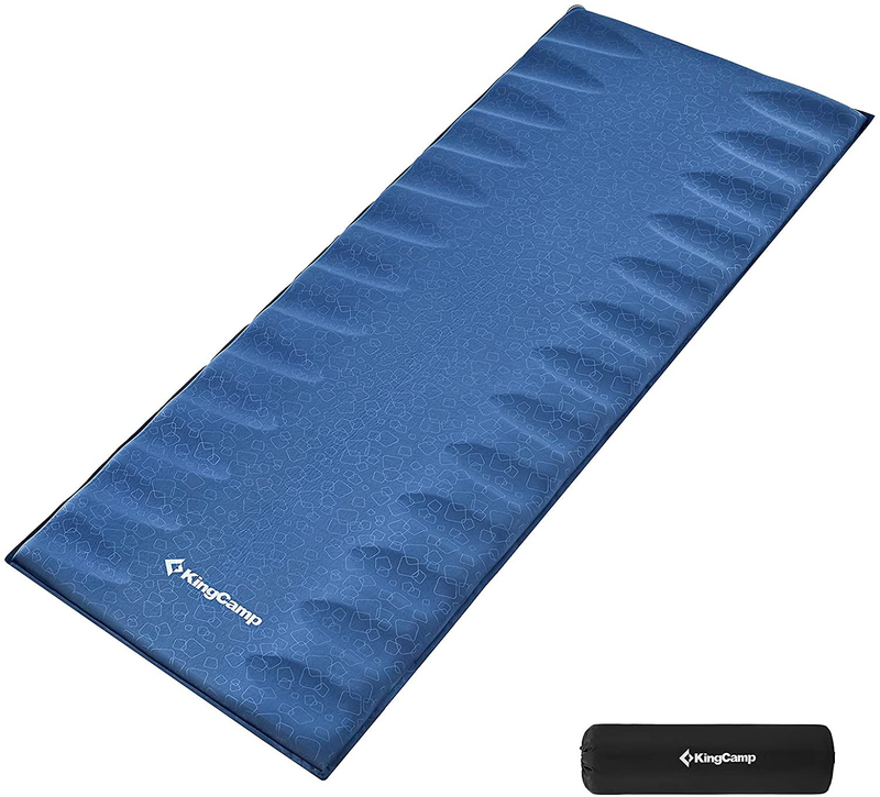 Kingcamp 3D Self-Inflating Camping Pad for Camping Thick 3.94 Inch Camping Mat with 30D Polyester Camping Mattress for Tent. (2Person) Sporting Goods > Outdoor Recreation > Camping & Hiking > Camp Furniture KM2102 Blue  