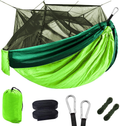 Grassman Bug Net Camping Hammock, Single Camping Hammock with Tree Ropes, Portable Parachute Nylon Hammock for Indoor and Outdoor Camping, Backpacking, Travel, Hiking, Beach Home & Garden > Lawn & Garden > Outdoor Living > Hammocks Grassman Fruit Green & Dark Green  