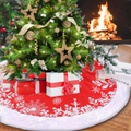 Red Christmas Tree Skirt, 48 Inch Double Layers Thick Xmas Tree Rug Christmas New Year Holiday Festival Decorations Home & Garden > Decor > Seasonal & Holiday Decorations > Christmas Tree Stands /N Red 48 