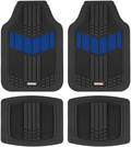 Motor Trend DualFlex All-Weather Rubber Floor Mats for Car, Truck, Van & SUV – Waterproof Front & Rear Liners with Drainage Channels & Two-Tone Sport Design Vehicles & Parts > Vehicle Parts & Accessories > Motor Vehicle Parts > Motor Vehicle Seating Motor Trend Blue  