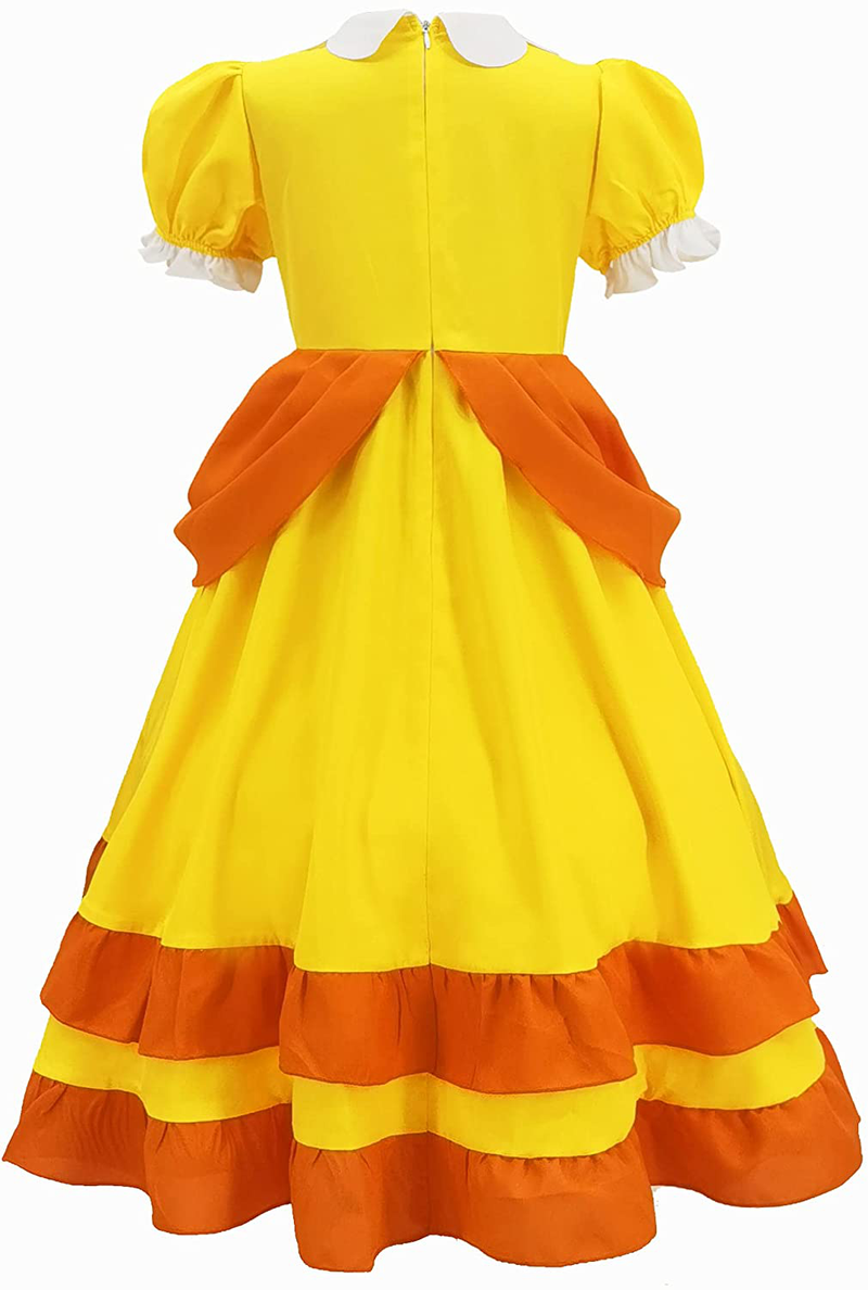 Super Brothers Princess Peach Costume With Crown For Kids Girls Halloween Party Dress Up Apparel & Accessories > Costumes & Accessories > Costumes ugoccam   
