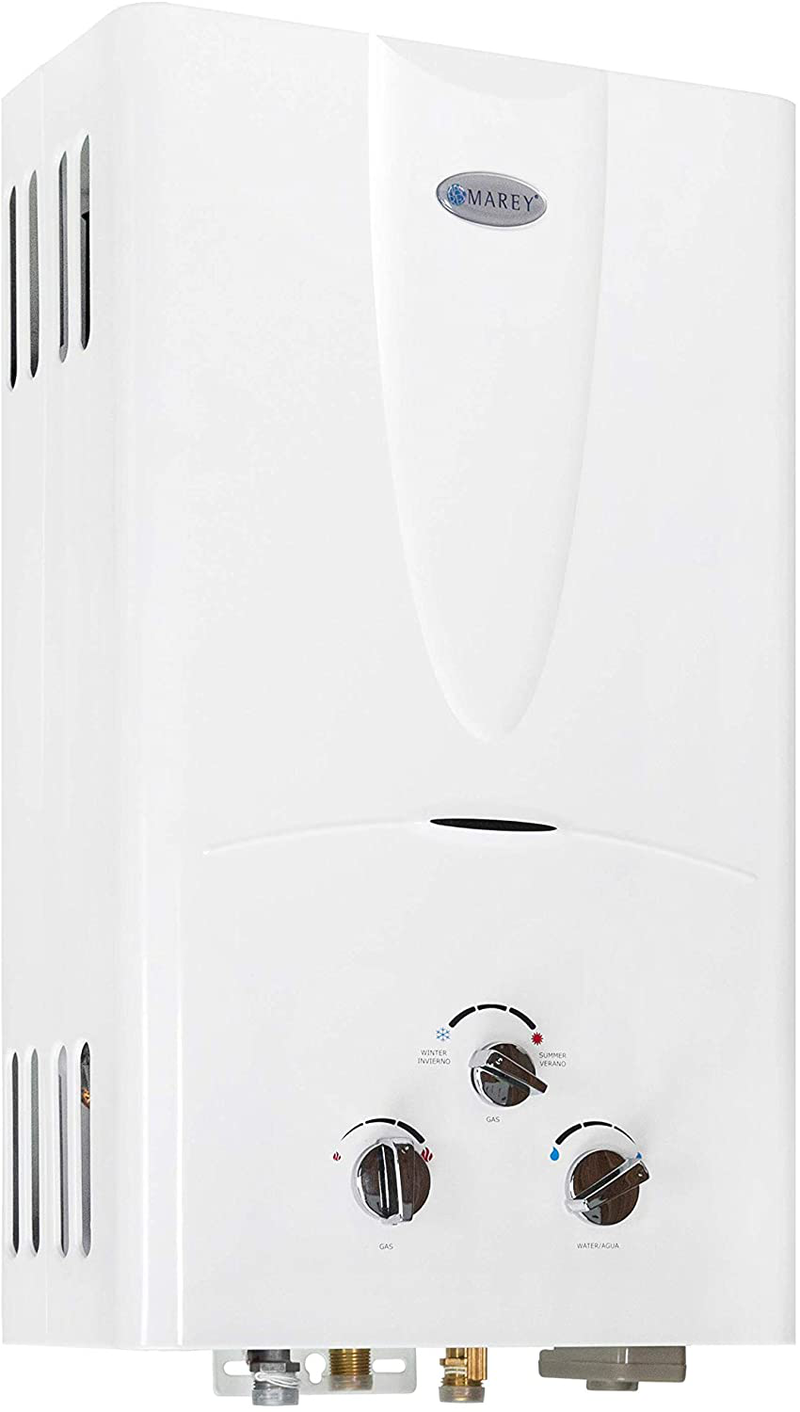 Marey GA10LP Power 10L 3.1 GPM Propane Gas Tankless Water Heater, Liquid, White Sporting Goods > Outdoor Recreation > Camping & Hiking > Camping Tools Marey   