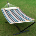 Gafete Waterproof 2 Person Hammock with Stand Included Heavy Duty Textilene Double Hammock with Pillow for Outdoor, Max 475lbs Capacity, Quick Dry (Coffee) Home & Garden > Lawn & Garden > Outdoor Living > Hammocks gafete Brown  