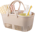 Rejomiik Shower Caddy Basket, Portable Shower Tote, Plastic Organizer Storage Basket with Handle Drainage Toiletry Bag Bin Box for Bathroom, College Dorm Room Essentials, Kitchen, Camp, Gym- Khakis Sporting Goods > Outdoor Recreation > Camping & Hiking > Portable Toilets & Showers rejomiik E-khakis 1pack-E 