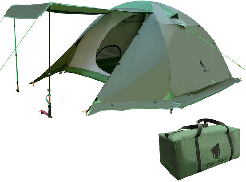GEERTOP Camping Tent 4 Person 4 Season Waterproof Double Layer Backpacking Family Camp Tent for Outdoor Survival Travel Sporting Goods > Outdoor Recreation > Camping & Hiking > Tent Accessories GEERTOP Amy Green  