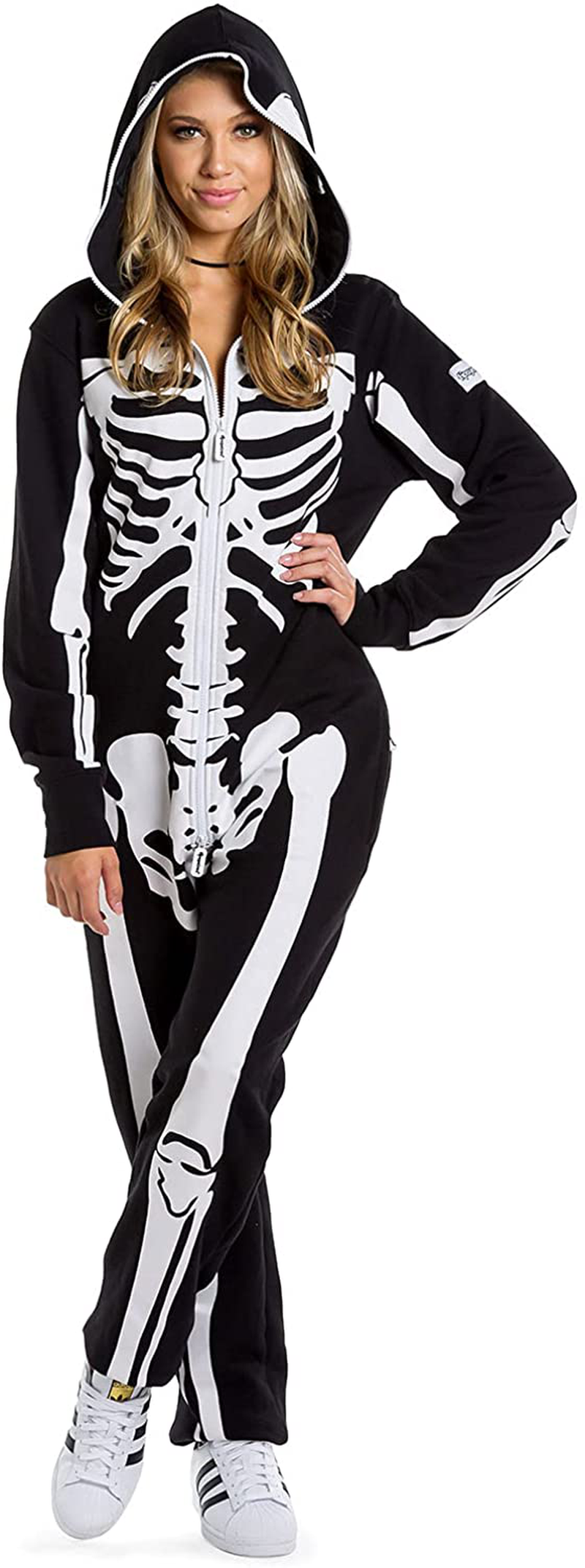 Tipsy Elves' Women's Skeleton Costume - Scary Black and White Halloween Jumpsuit Apparel & Accessories > Costumes & Accessories > Costumes Tipsy Elves   