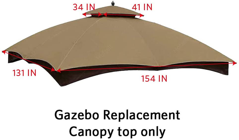 Hofzelt Outdoor Gazebo Replacement 10'x12' Canopy Soft-Top 2-Tier Patio Canvas Cover for Lowe's 10' x 12' Gazebo Model