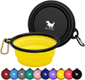 Rest-Eazzzy Expandable Dog Bowls for Travel, 2-Pack Dog Portable Water Bowl for Dogs Cats Pet Foldable Feeding Watering Dish for Traveling Camping Walking with 2 Carabiners, BPA Free  Rest-Eazzzy yellow&black Medium 