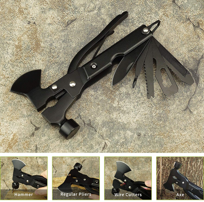 GGODOR Multitool Camping Gear Accessories 18 in 1 Survival Emergency Hammer Survival Gear with Knife Axe Hammer Hunting Gifts for Men Women 1Pcs Sporting Goods > Outdoor Recreation > Camping & Hiking > Camping Tools GGODOR   