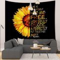 Sunflower Tapestry Black and Yellow Flower Tapestry Quotes Wall Tapestry for Living Room Bedroom，59''x51" Home & Garden > Decor > Artwork > Decorative Tapestries Grace Store sunflowers tapestry 59" x 51" 