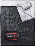Ohuhu Double Sleeping Bag with 2 Pillows, Waterproof Lightweight 2 Person Adults Sleeping Bag for Camping, Backpacking, Hiking, with Carrying Bag Sporting Goods > Outdoor Recreation > Camping & Hiking > Sleeping Bags Ohuhu Black  