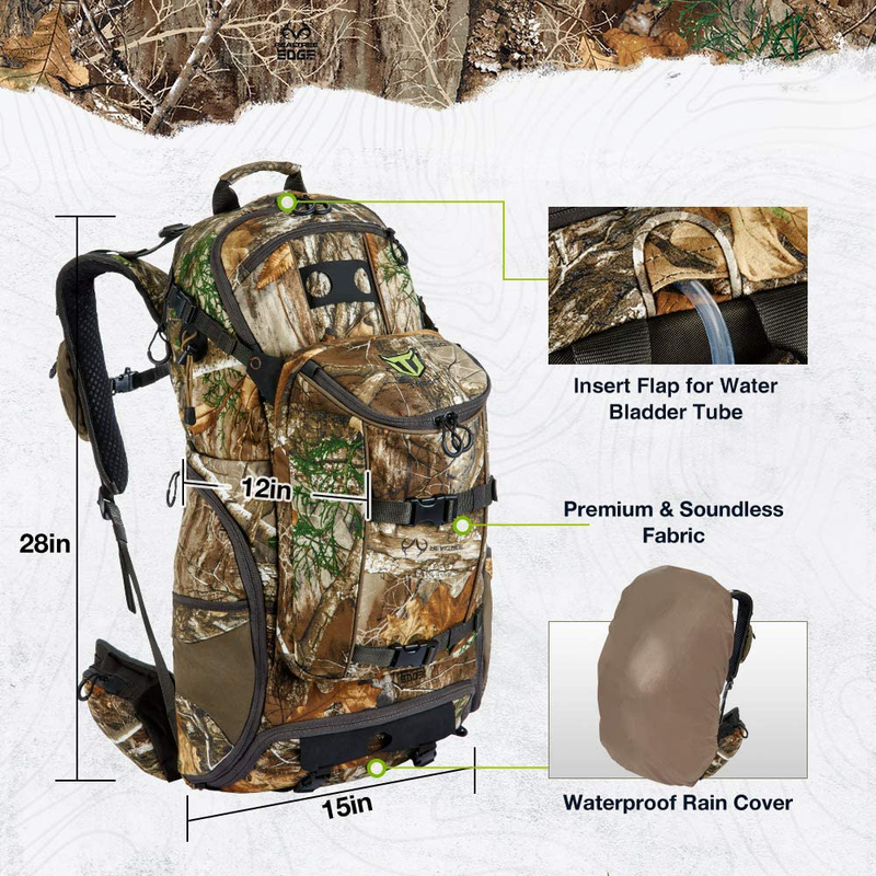 TIDEWE Hunting Pack 3400cu, Silent Frame Hunting Backpack for Bow/Rifle/Pistol  TIDEWE   