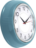 Lumuasky Retro Wall Clock 9.5 Inch Red Kitchen 50's Vintage Design Round Silent Non Ticking Battery Operated Quality Quartz Clock Home & Garden > Decor > Clocks > Wall Clocks Lumuasky Dark Blue  